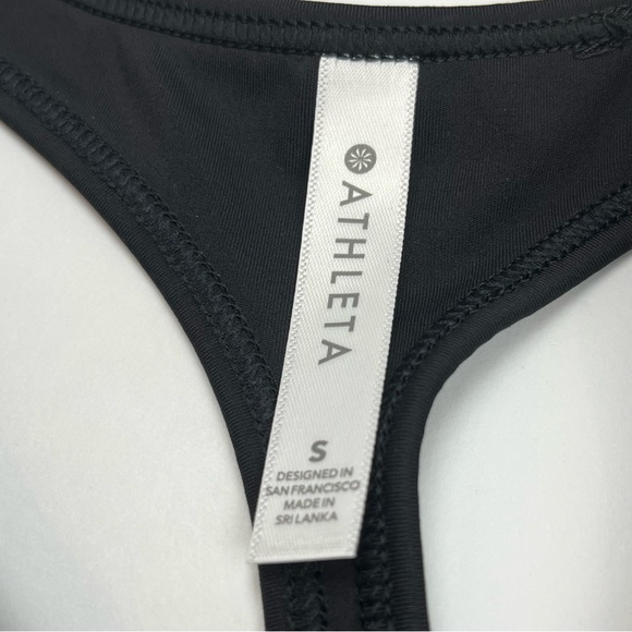 Athleta Lightning Tank Womens Size‎ Small Black Cropped Athletic Top Fitness Gym - Picture 2 of 8